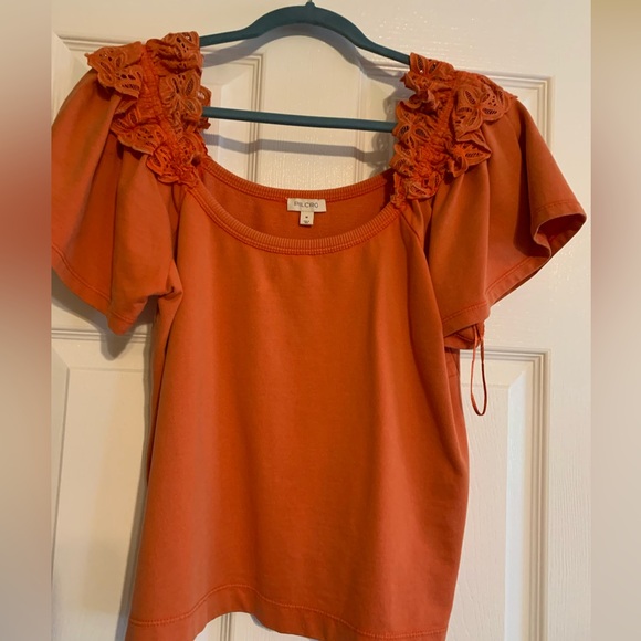 Anthro Pilcro Eyelet Ruffle Top - Picture 5 of 7